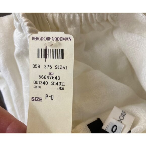 Womens Eskandar Bergdorf Goodman Asymmetrical Wrap Linen Maxi Skirt White 6/8 NW - Picture 14 of 15